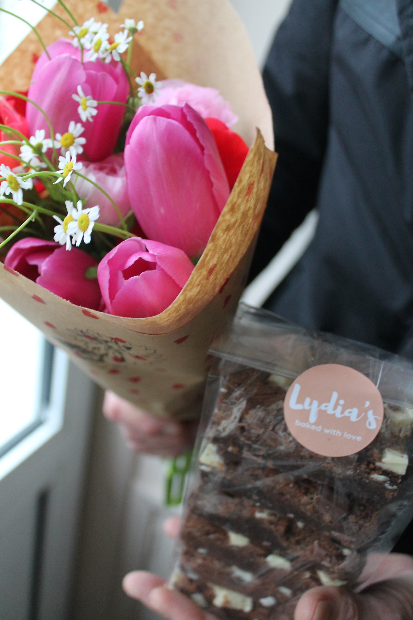 Valentine's Spring Posy with Brownies