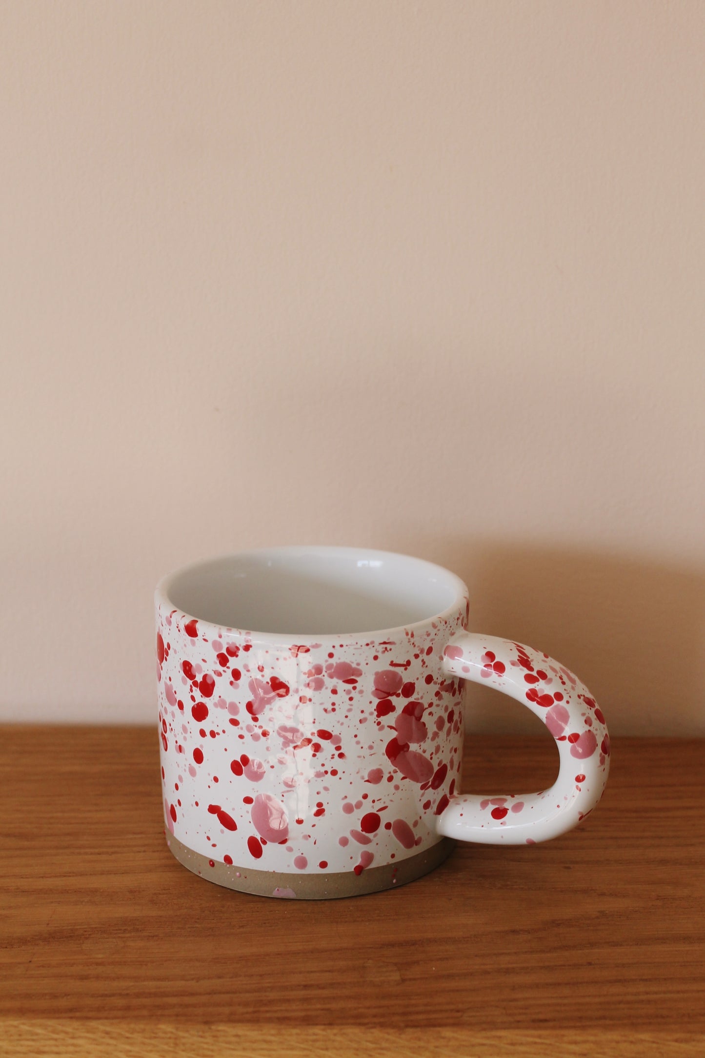 Pink and Red Splatterware Mug