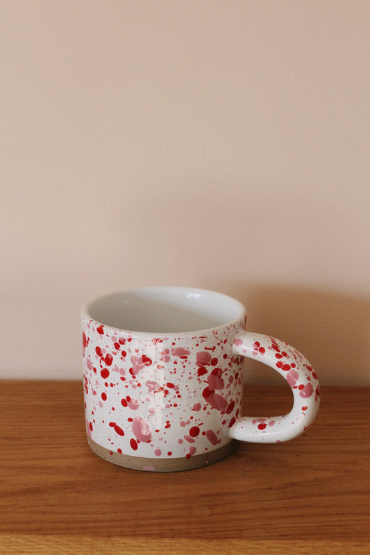 Pink and Red Splatterware Mug