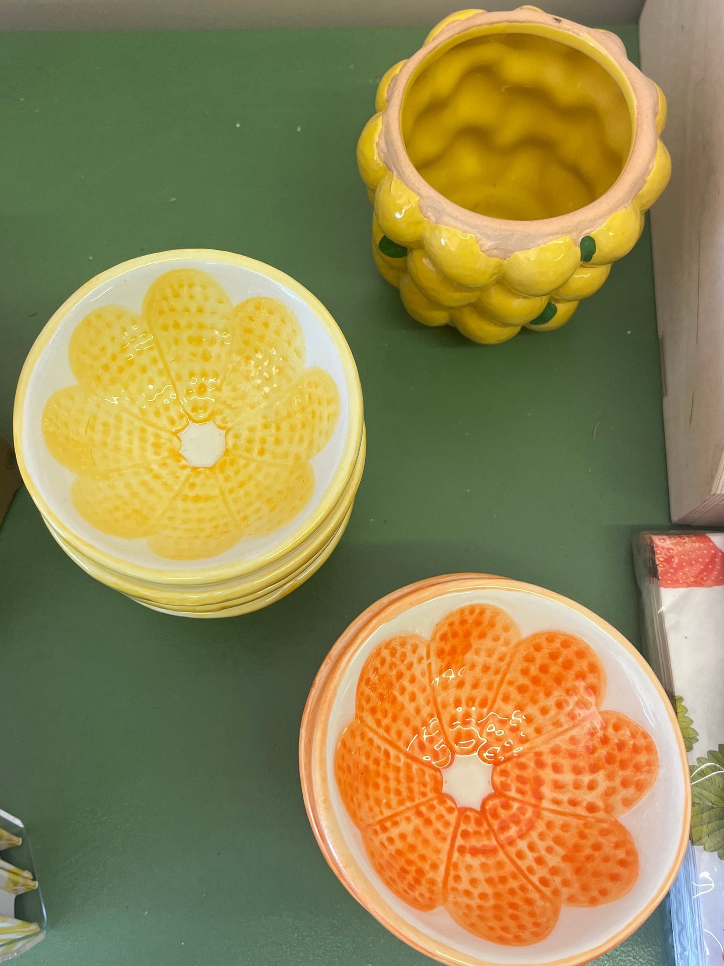 Orange and Lemon Pinch Bowls
