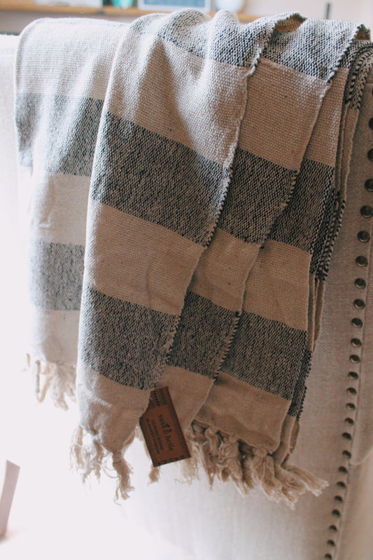 Scandi Boho Stripe Blanket Throw