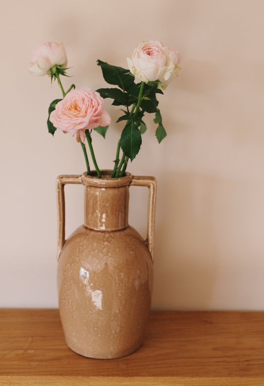 Brown 2 handle Ceramic Vase