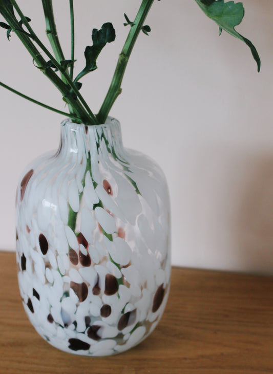 Brown Speckled Glass Vase