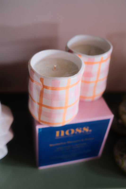 Gingham Candles