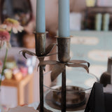 Rustic Brass Effect Candlestick Holder