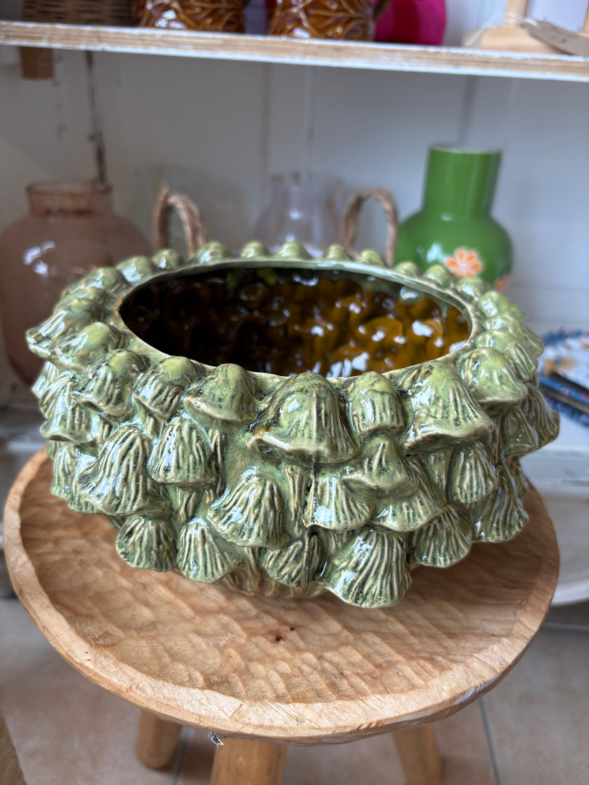 Green mushroom bowl