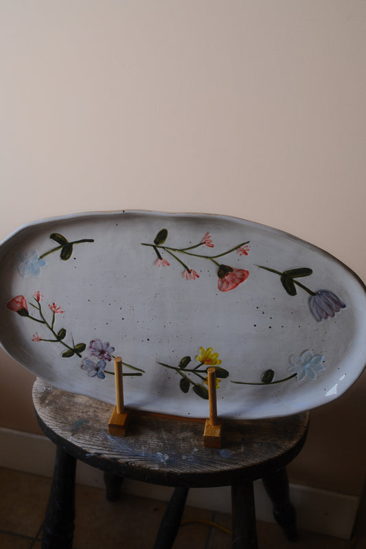 Painted Flower Platter