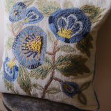 Blue Embroidered Cushion
