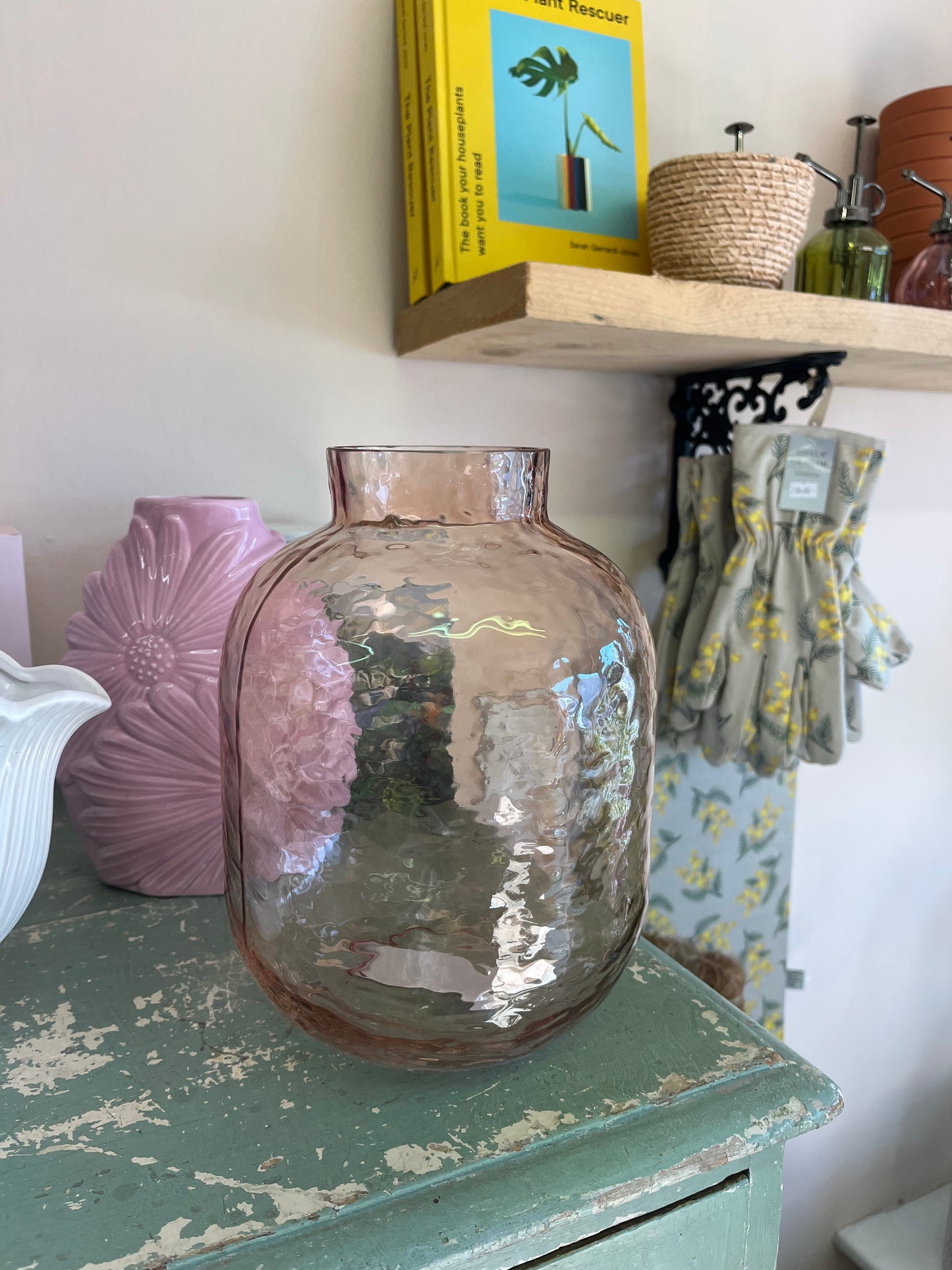 Pink Textured Glass Vase