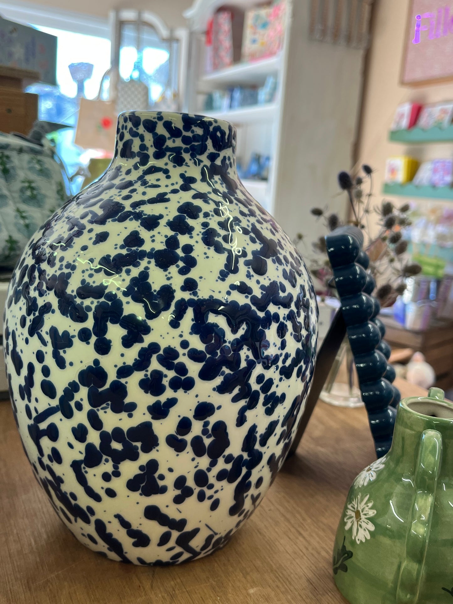Speckled Blue & White Vase