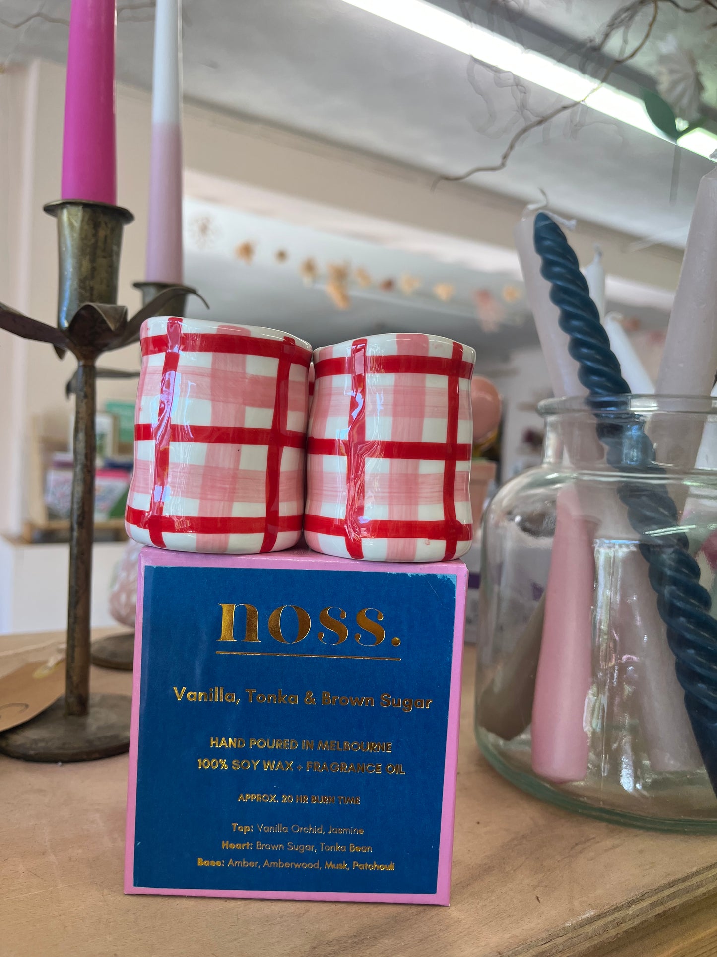 Noss Gingham Candles