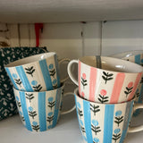Flower Striped Mug