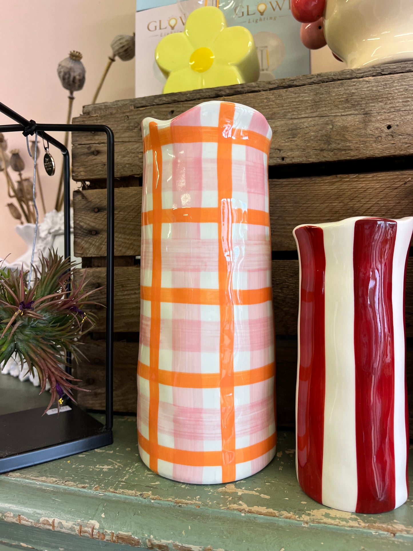 Gingham Vases