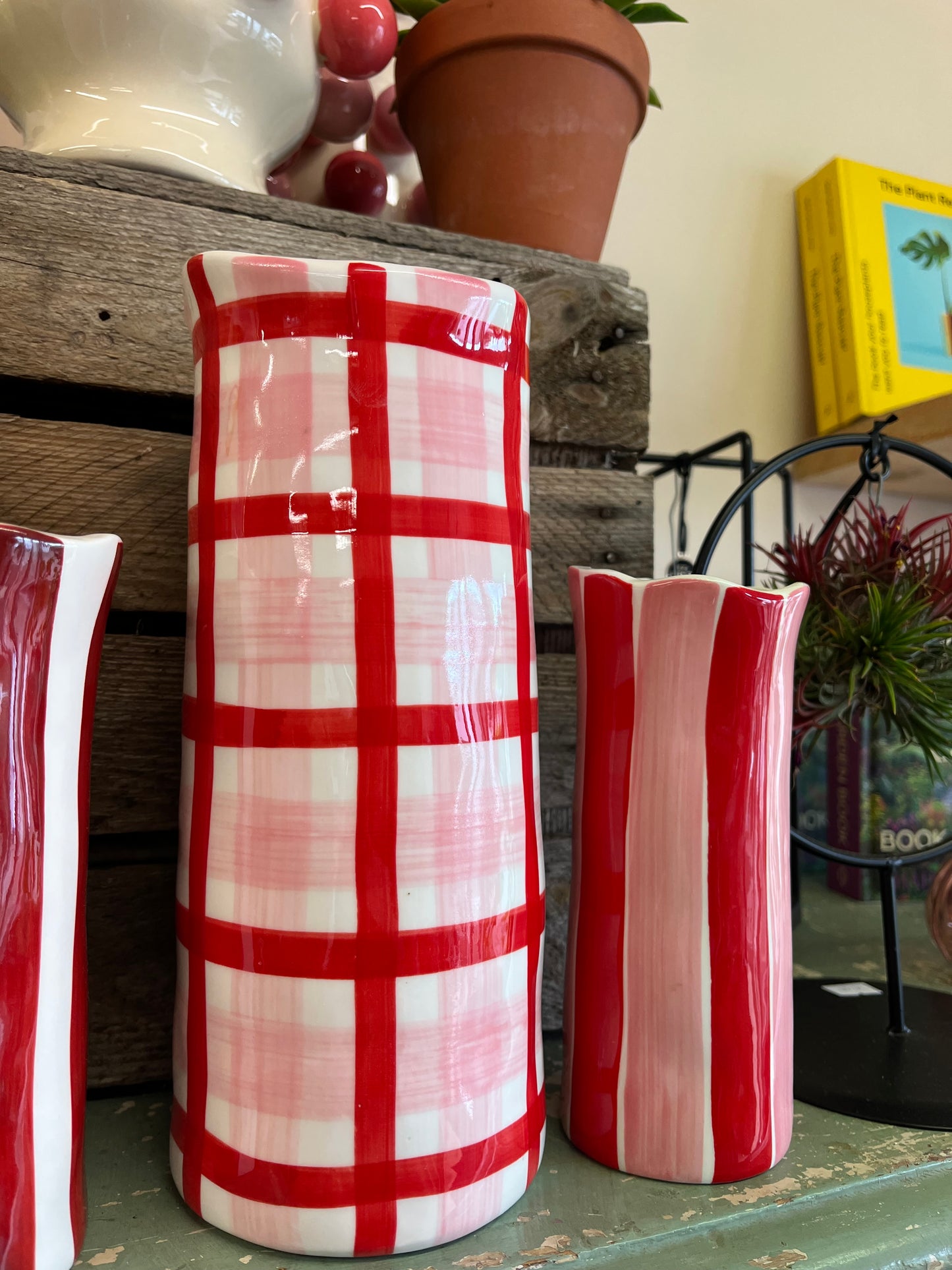 Gingham Vases