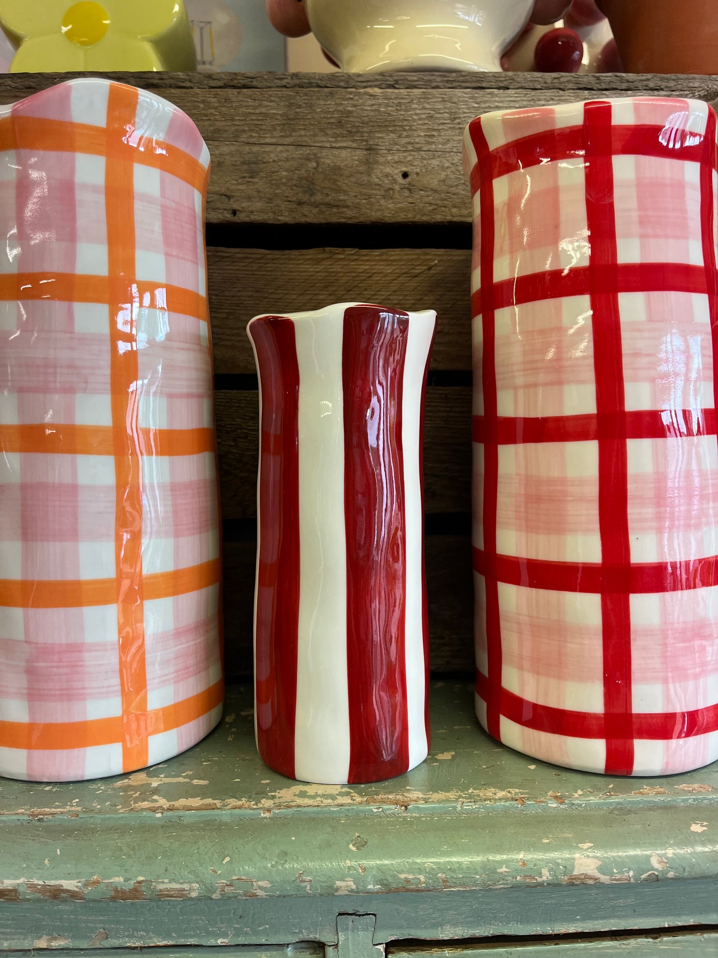 Mini Gingham Vases